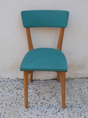 Chaise bois skaï - bois,