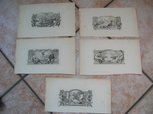 Lithographie lot en - de, 5...