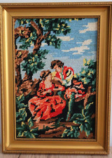 Tableau Canevas Vintage Pénélope SEG - Scène Romantique Enfantine Bord de Mer -