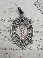 Médaille CALICE FLEURS argent