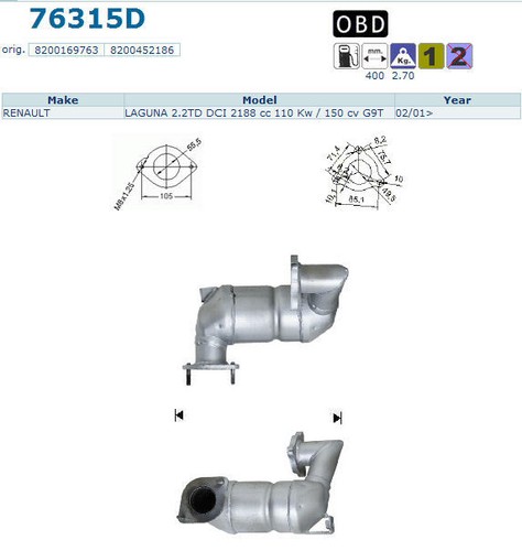 Pot catalytique renault - pot,