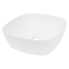 Lavabo en céramique blanche vasque a poser ovale évier moderne 405x405x140 mm