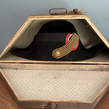 Bicorne officier de marine en feutre taupé, Boîte De Transport, Militaire WW1