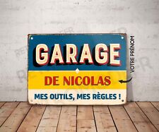 Plaque métal vintage garage personnalisé Décoration Déco panneau avec prénom