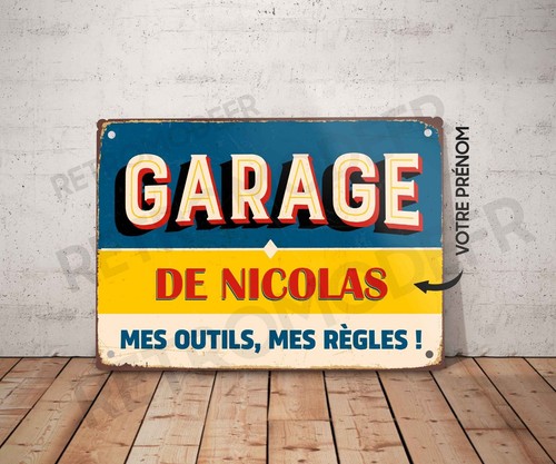 Plaque métal vintage garage
