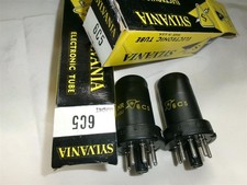 2x LAMPE VACUUM TUBE TRIODE SYLVANIA USA 6C5 TESTED NOS NIB =°=