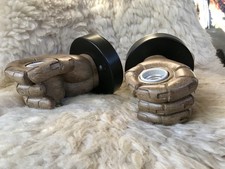 PAIRE / 2 APPLIQUES MAIN TROMPE L’ŒIL BOIS DESIGN INDUSTRIEL LOFT