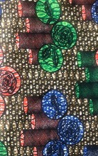 Tissu wax pagne imprimé coloré africain 6 Yards (5,48 metres) 100% Coton  