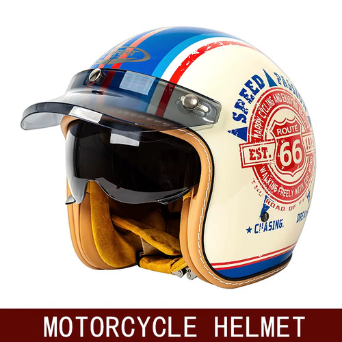 Casque moto rétro hiver - 3/4,