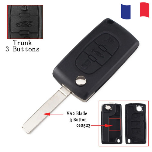 Coque clé pour peugeot 207 - pour,