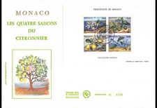 FDC GF soie - Bloc Les 4 Saisons du Citronnier, oblit PJ 17/10/90
