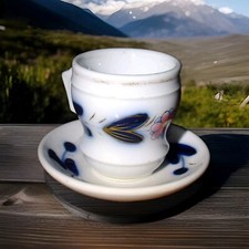 Tasse brulot floral porcelaine
