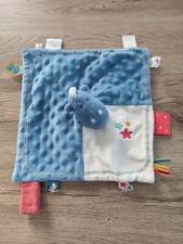 Doudou plat dragon Victor bleu