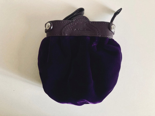 Petit sac velours violet cuir