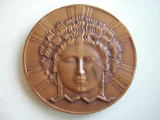 Médaille BRONZE art déco 63mm - EXPOSITION ELECTRICITE - 1907 par PM DAMMANN