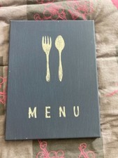 Toile / cadre de cuisine PVC sur cadre bois -  40 X 30 cm - TBE - Menu