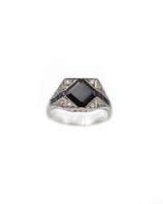 Bague Art deco saphirs et