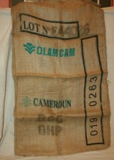 ancien SAC EN TOILE DE JUTE Café Cameroun- vintage
