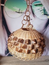 LUSTRE SUSPENSION VINTAGE BAMBOU ROTIN 60/70 