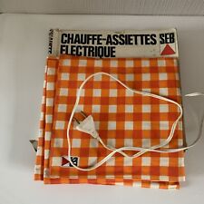 CHAUFFE ASSIETTES seb   bb    ELECTRIQUE ORANGE A DAMIERS ANNEES 70 VINTAGE NEUF