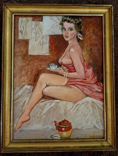 Pin glamour vintage - , huile