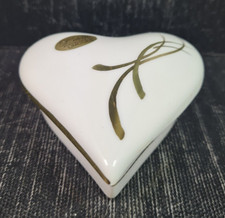 Limoges L'Etoile Boite Forme Coeur Porcelaine Decotata Or 24 KT CM 9 x 9