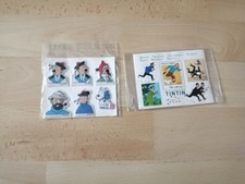 LOT TIMBRE TINTIN + PASTILLES AUTOCOLLANTES LU