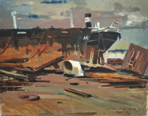 Tableau ancien huile paysage - tableau,
