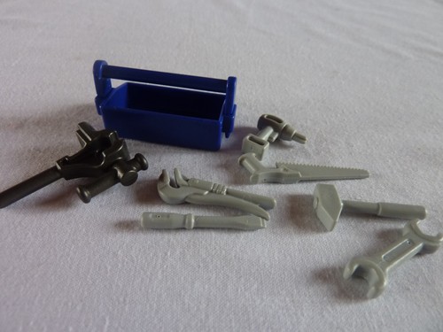 Playmobil caisse outil bleue - caisse,