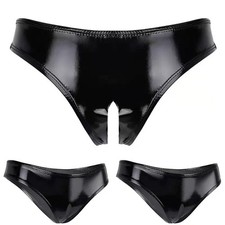 Femmes Culotte Cuir Humide PVC