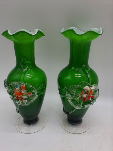 Paire vases verre - en,