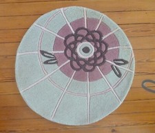 Tapis rond laine fleur - tapis, de