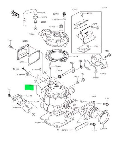 Moteur cylindre kawasaki kx85 - cylindre,