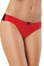 Tanga uni rouge et dentelle
