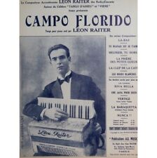 RAITER Léon Campo Florido Tango Piano Violon 1929