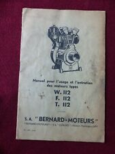 manuel usage entretien moteur fixe BERNARD MOTEURS type W F T 112 en COPY