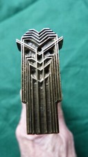 OUTIL ANCIEN BRONZE RELIURE RELIEUR FER A DORER MOTIF ART DECO