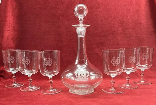 Clichy set crystal glasses - clichy,