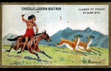 IMAGE Chromo CHOCOLAT GUERIN BOUTRON / CHASSE / INDIEN au GUANACO