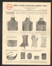 MASEVAUX (68) USINE "TANNERIE ALSACIENNE" TABLIER GANTS MOUFLES JAMBIERES Cuir