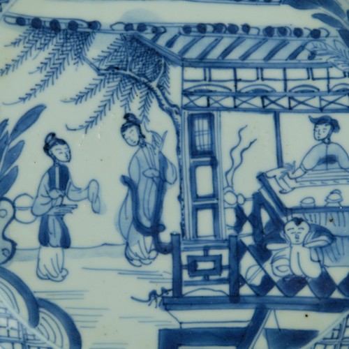 Assiette chinoise bleue - assiette, et