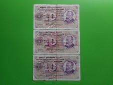 Suisse 10 Francs 1964-1969 (Lot de 3 Billets) (P-45i.2, P-45j.2, P-45o.1)