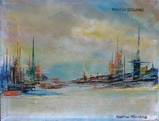 MARTIN-ROLLAND (1926-2015) HsT 14x18cm Années 60 Jeune Peinture Ecole de Paris 