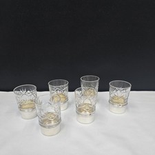 Lot De 6 Petits Verres A Liqueurs En Argent Massif Et Cristal