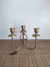 Ancien Bougeoir 4 Feux En Laiton - Centre De Table - Vintage