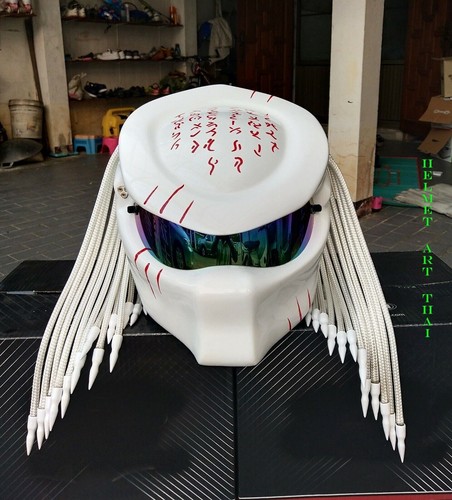 Casque moto predator blanc - casque,