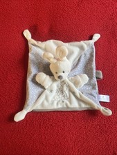 ?? Doudou Lapin Blanc Carré Gris Étoiles Argentées SIMBA KIABI NEUF Jamais