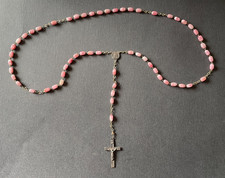 Ancien CHAPELET perles roses