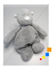 Peluche/Doudou Nouky Ours Blanc Gris Clair/Souris Poudre D'étoiles 25cm Noukies