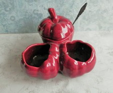 Service à condiments, céramique, peut être St Clément, citrouilles, salière etc